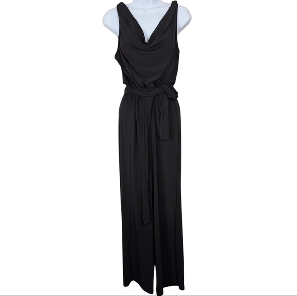 Tiana B Black Cowl Neck Sleeveless Jumpsuit Size 10 - Picture 1 of 6